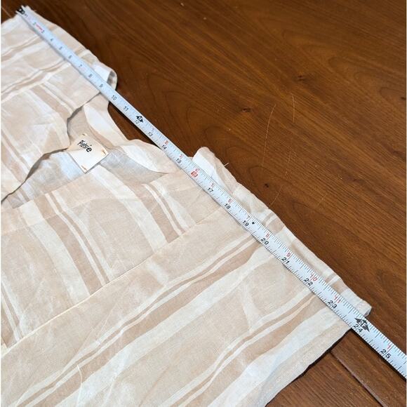 Pietsie Sayulita Sand Striped Cotton V-neck Tunic Mini Short Dress, size S - Picture 5 of 7